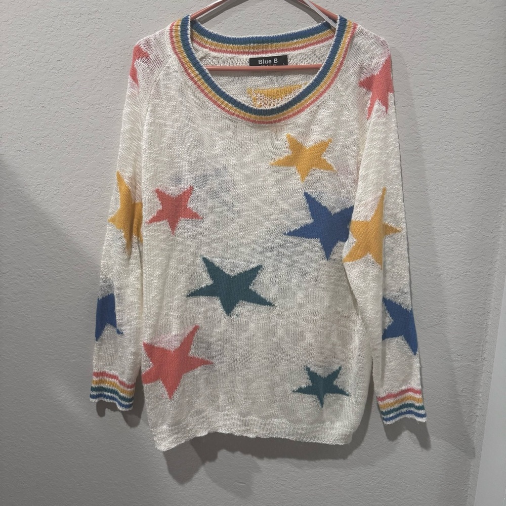 Multi-Colored Star Long Sleeve Tunic (Size W L)